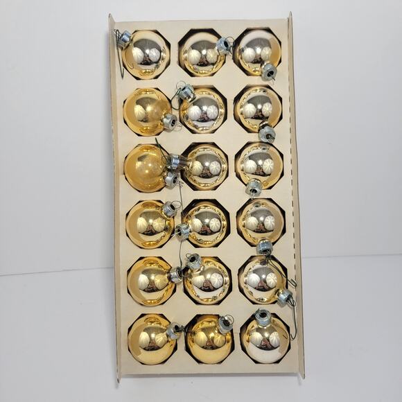 18 Gold Glass Vintage Christmas Ornaments by Rauch K-Mart - Picture 7 of 11